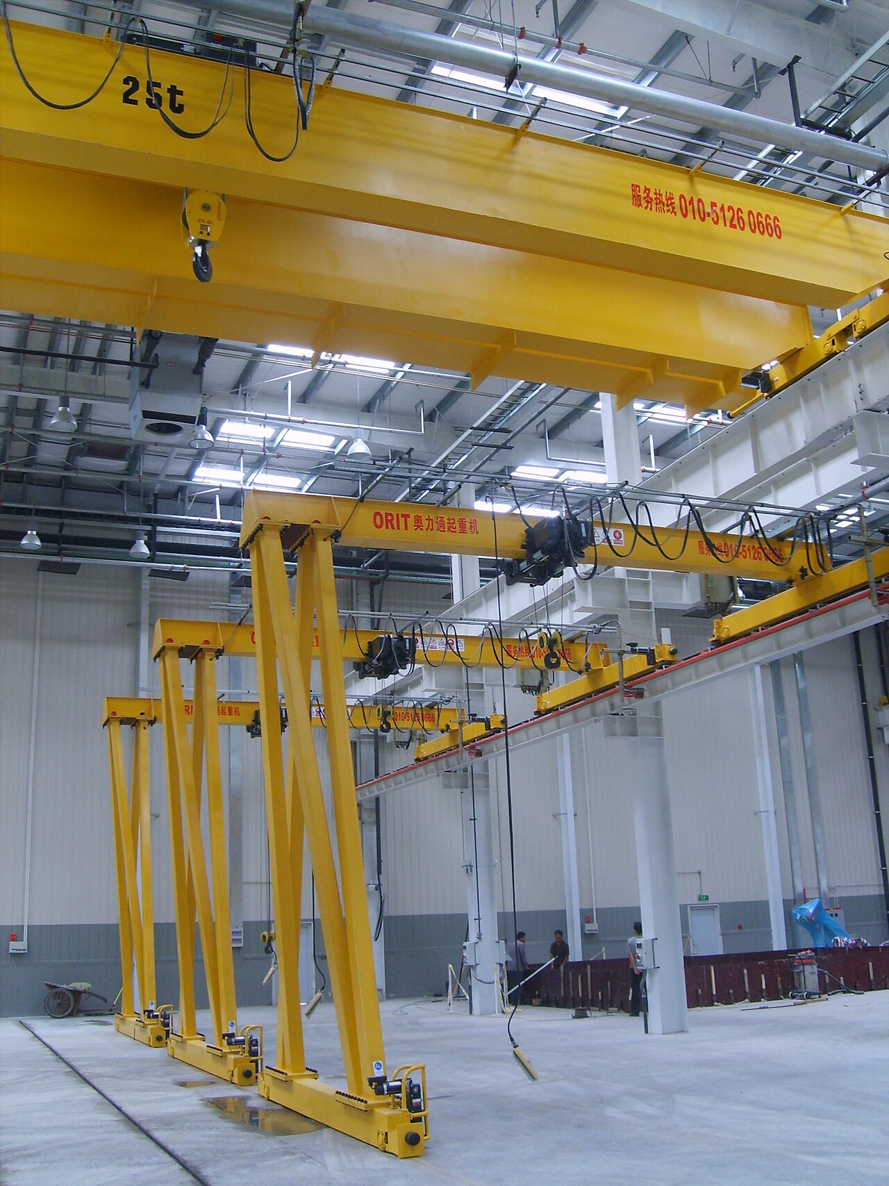 Bán cổng trục loại semi gantry chạy một ray cao và một ray nền