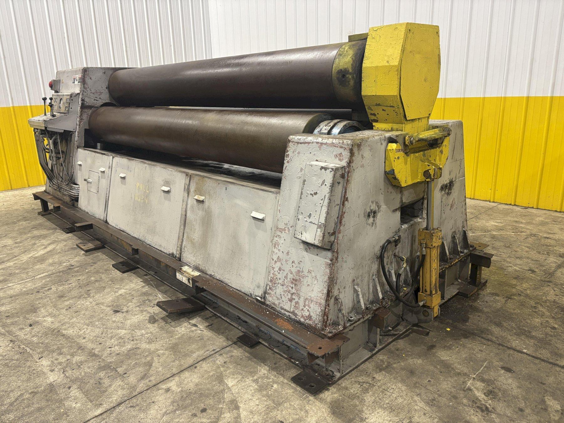 Thu mua máy lốc tôn cũ các loại – 3 trục, 4 trục, thủy lực, CNC | Thiên Phú 1 Máy lốc tôn 3 trục thủy lực Kumla Pullmax PV7H cũ tại kho máy