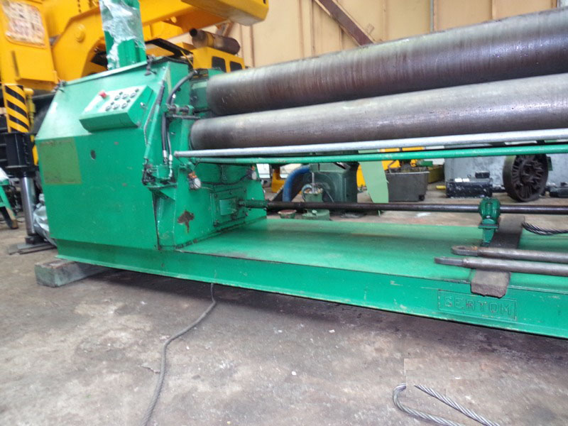 Thu mua máy lốc tôn cũ các loại – 3 trục, 4 trục, thủy lực, CNC | Thiên Phú 2 Máy lốc tôn 3 trục thủy lực SERTOM màu xanh đã qua sử dụng