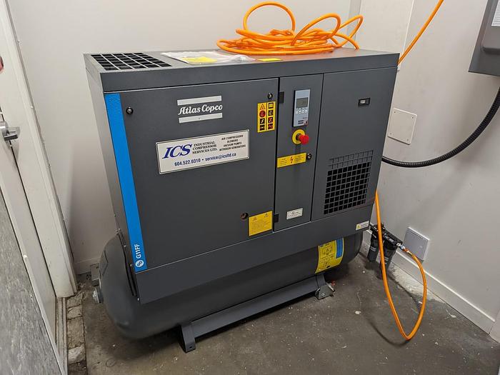 Máy nén khí trục vít Atlas Copco G11FF công nghiệp cũ, ảnh minh họa thiết bị thu mua