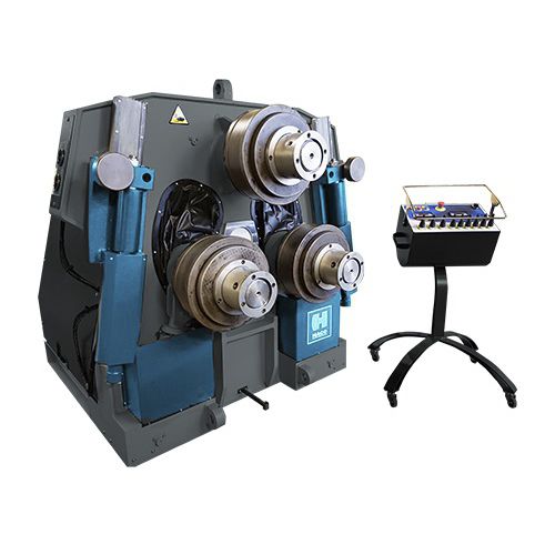Máy uốn profile kiểu đứng, bộ lô và bàn điều khiển rời.